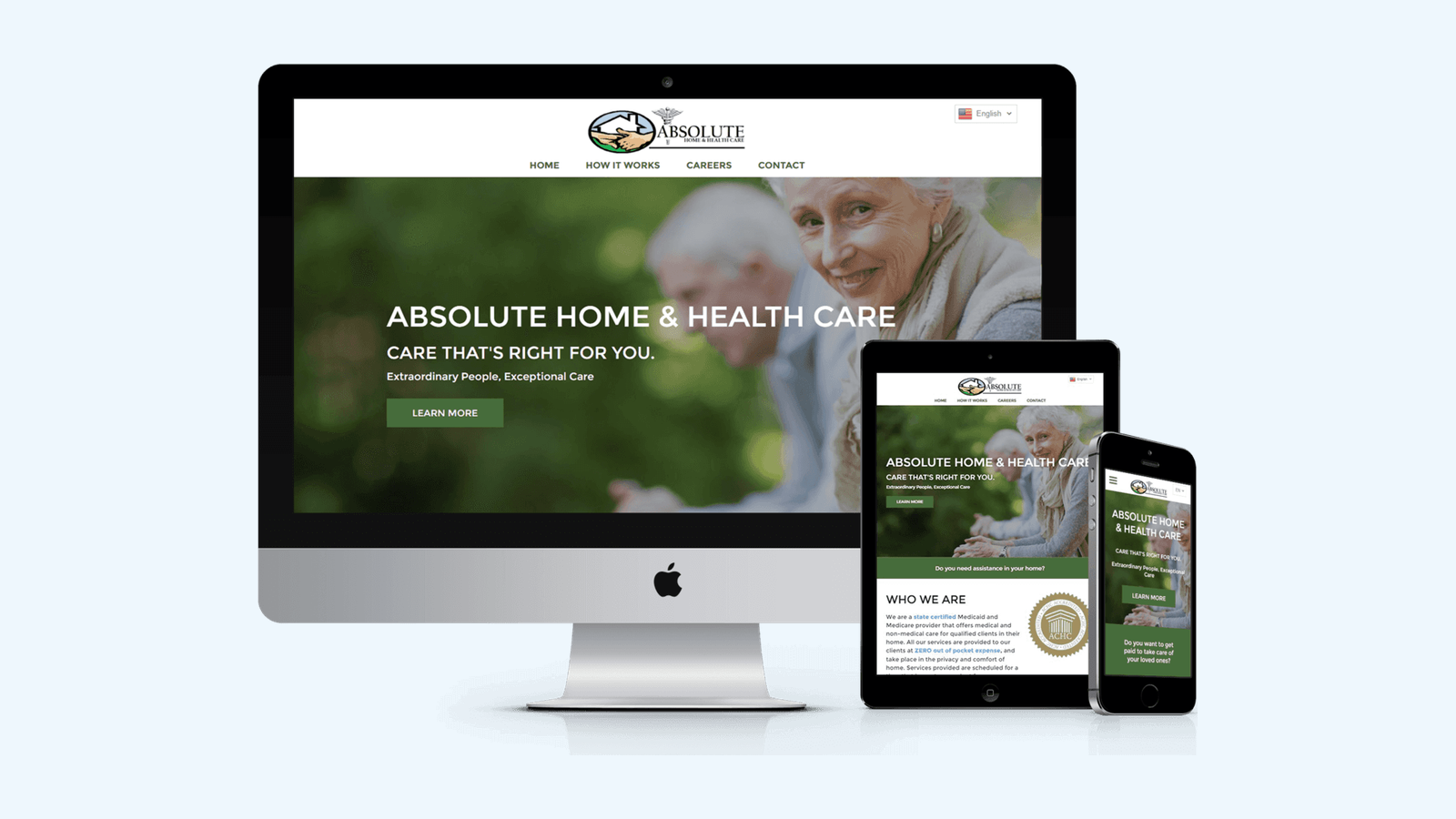 Assisted Living website design example