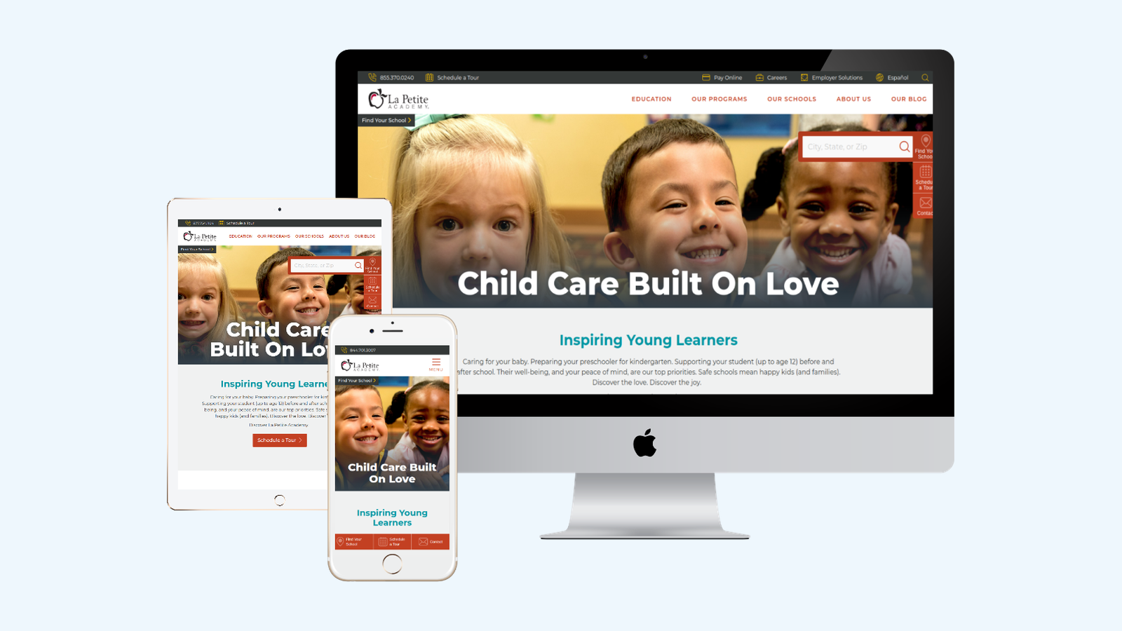 Child Care website design example