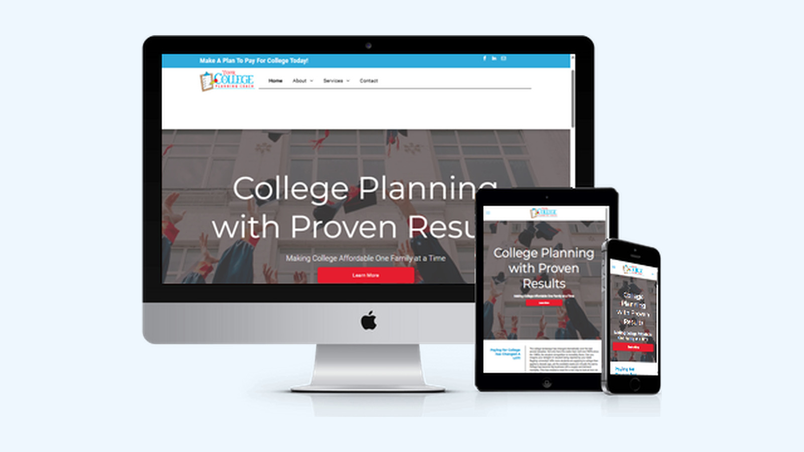 College Planning website design example