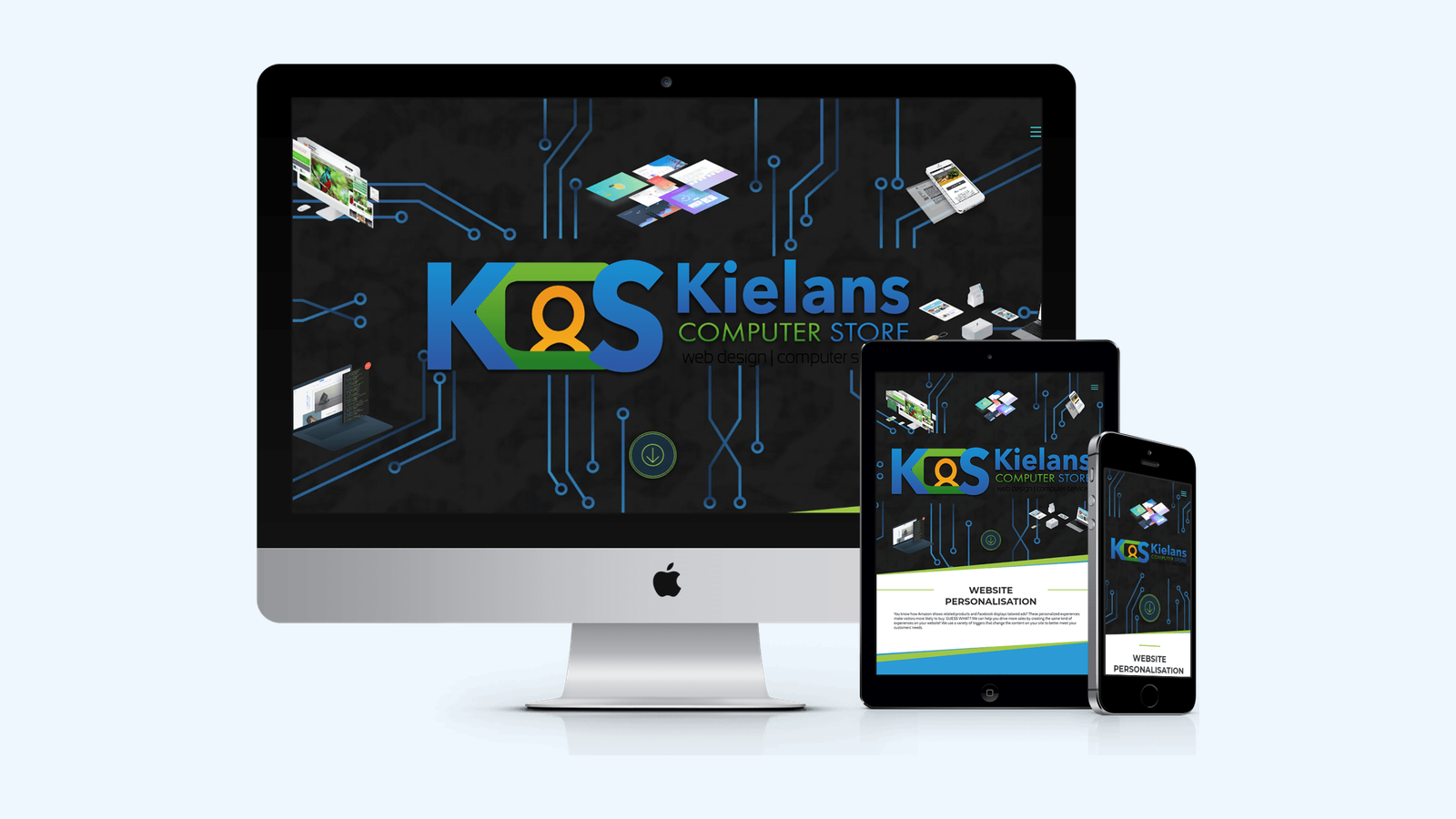 Computer Store website design example