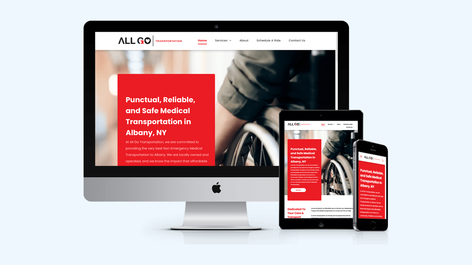 Courier Services website design example