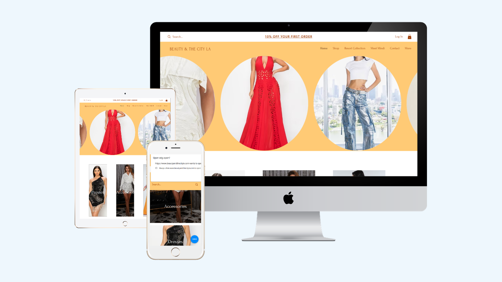 Fashion Boutiques website design example