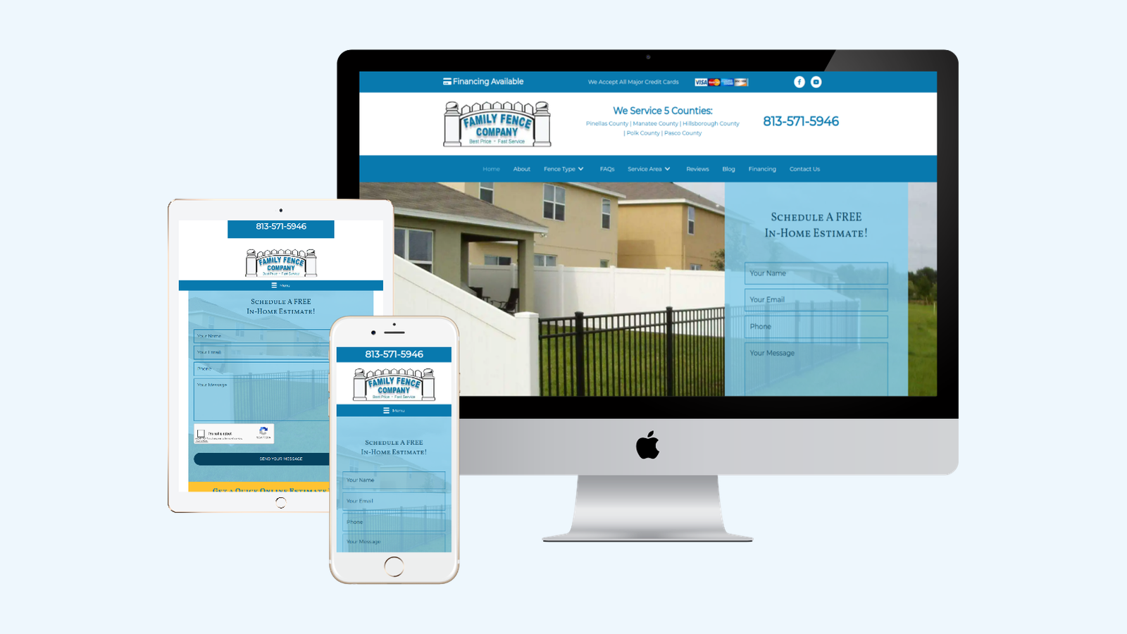 Fencing website design example