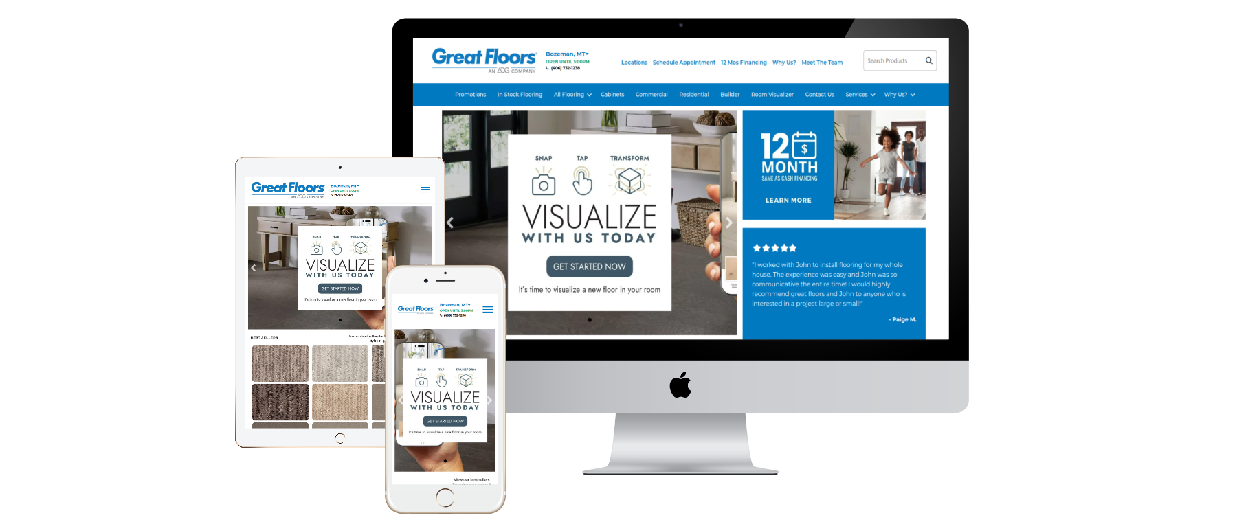 Flooring website design example