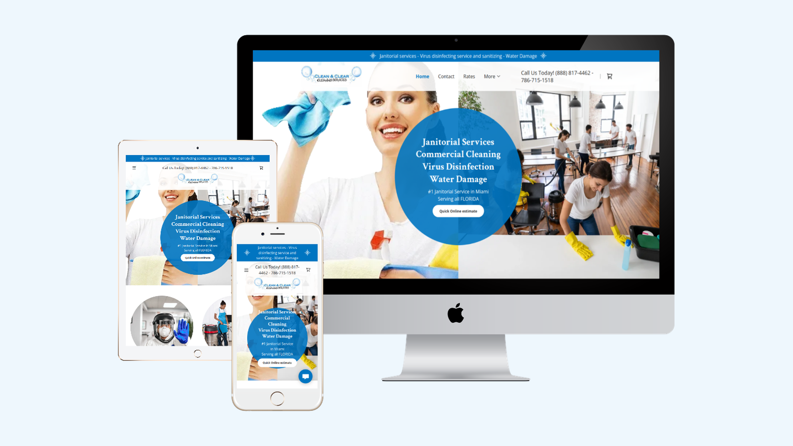 Janitorial Services website design example