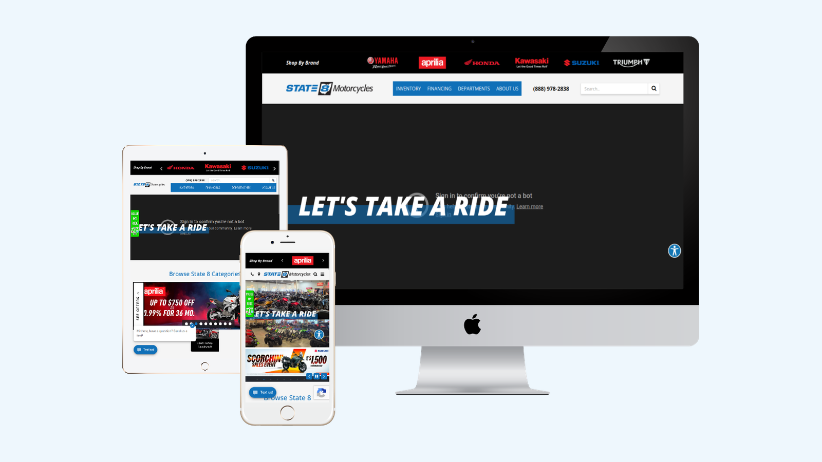 Motorcycle Dealers website design example