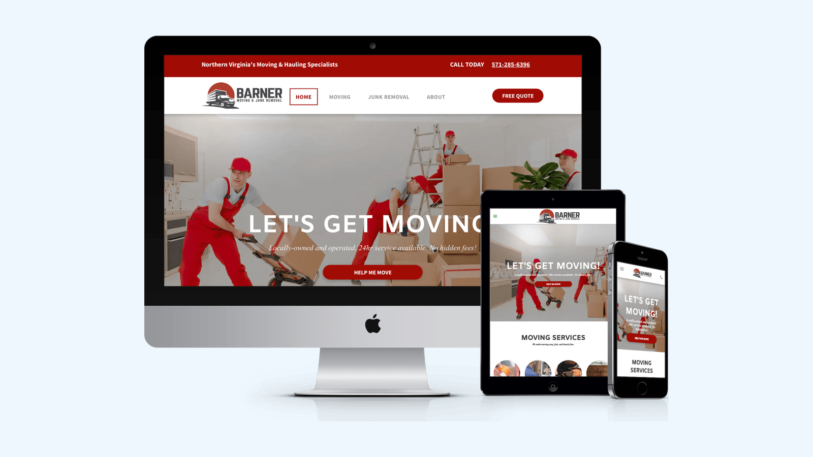 Moving & Storage website design example