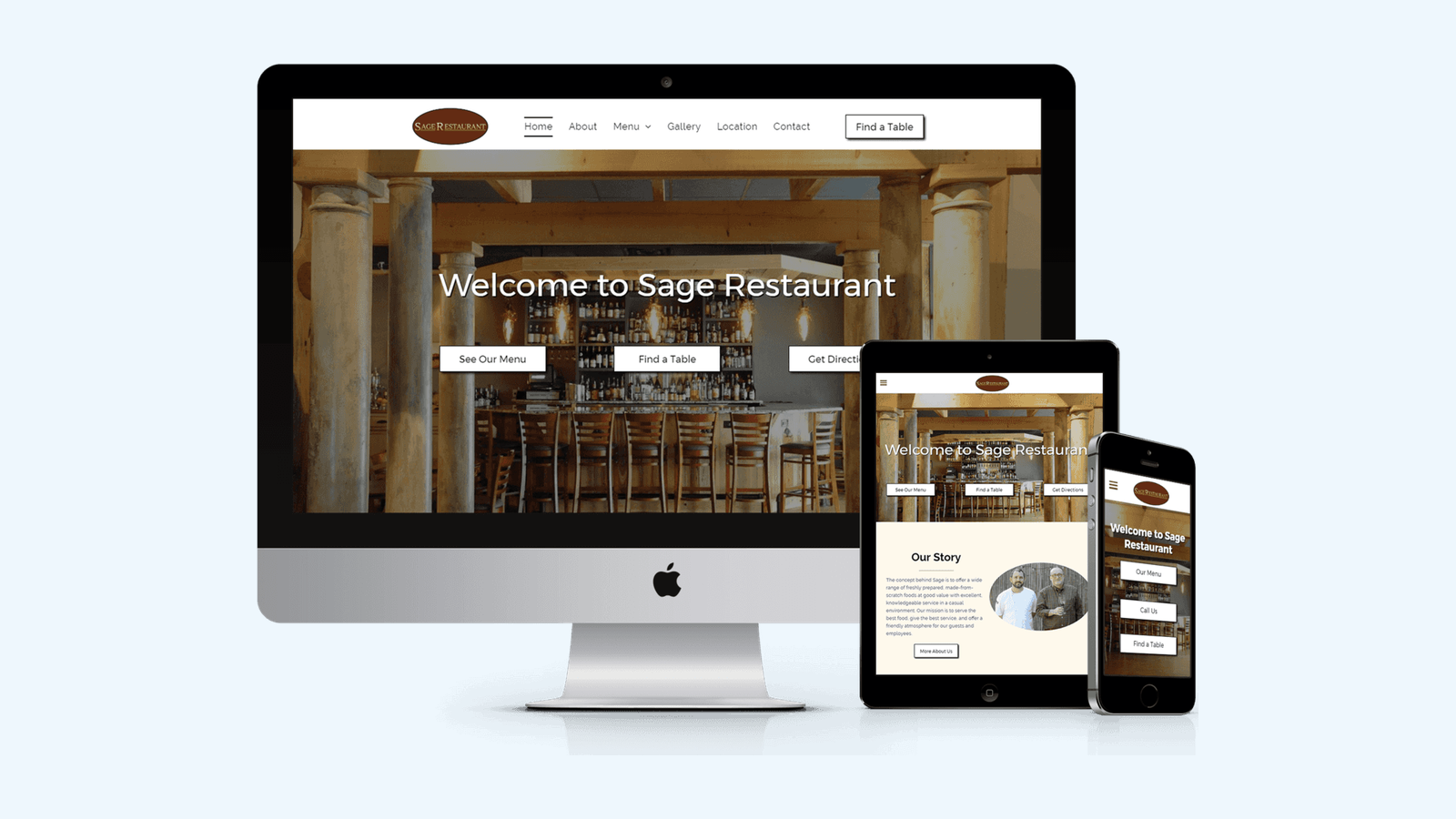 Restaurants website design example