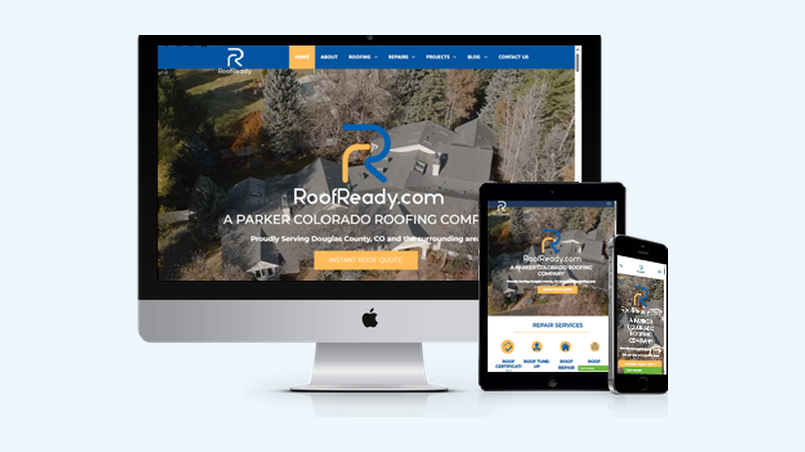 Roofing website design example